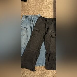 Kids Old Navy Black and Blue Cargo Pants